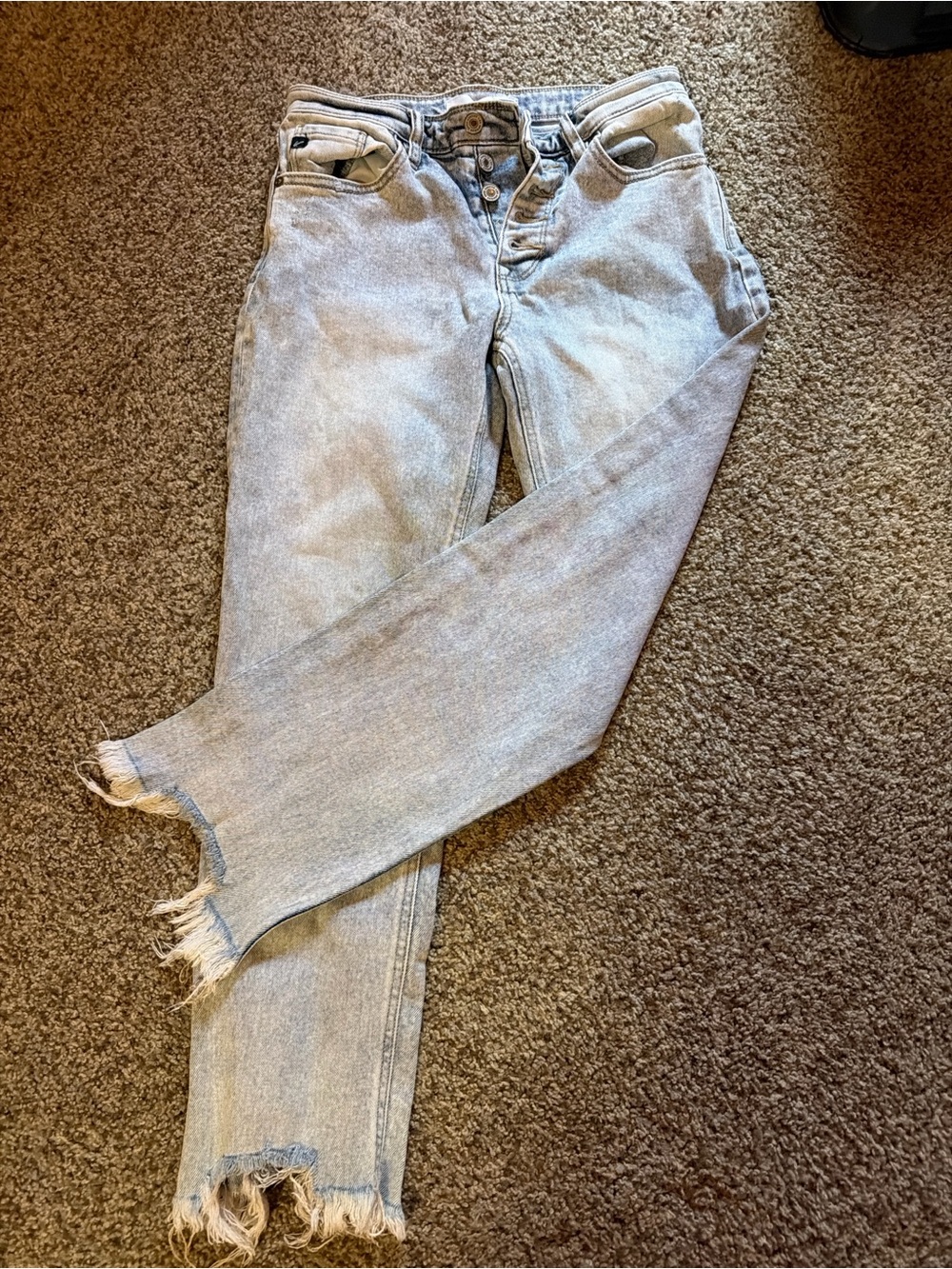 Women’s Kancan Distressed Straight Jeans - Light Blue